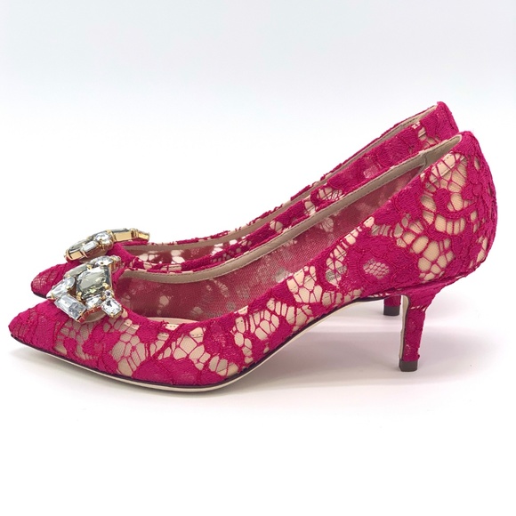 NIB DOLCE & GABBANA Bellucci Pink Crystal Pumps - Picture 5 of 8